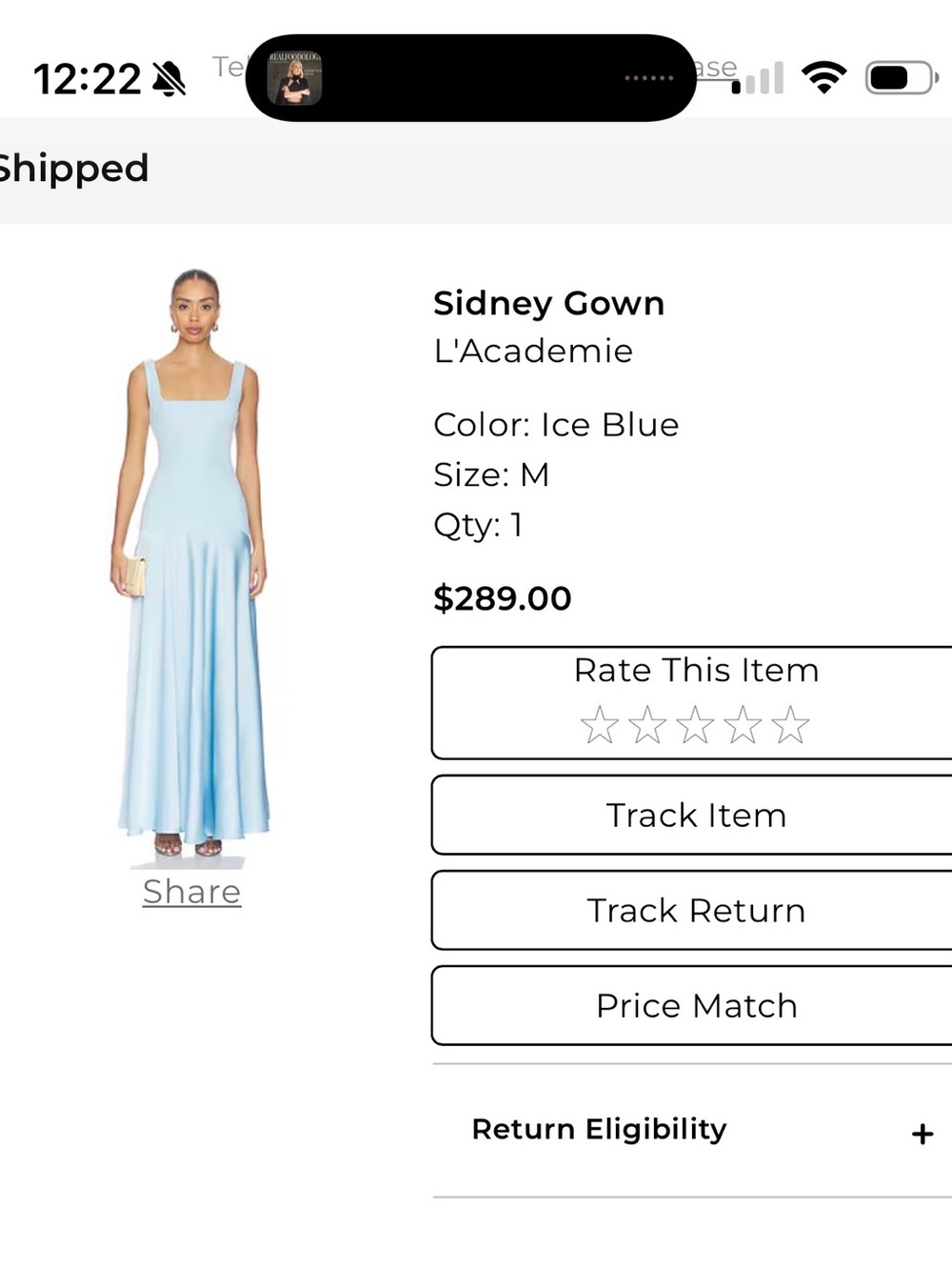 L'Academie Sidney Gown in Ice Blue - Medium